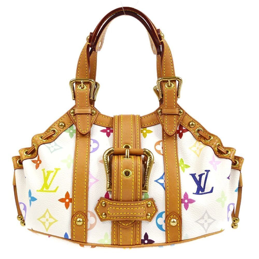 Louis Vuitton Theda Pm Hand Bag White Monogram Multi-color